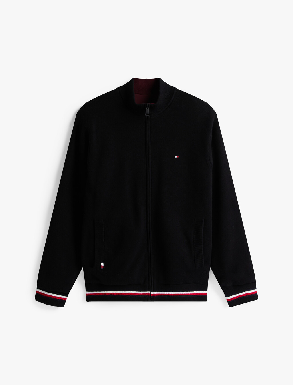Mix Media Reversible Bomber Jacket, Black, hi-res