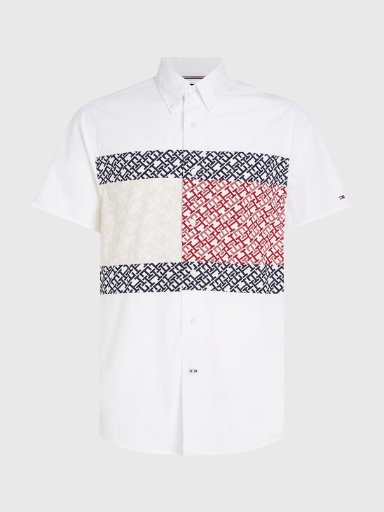 TH MONOGRAM REGULAR FIT SHORT SLEEVE SHIRT