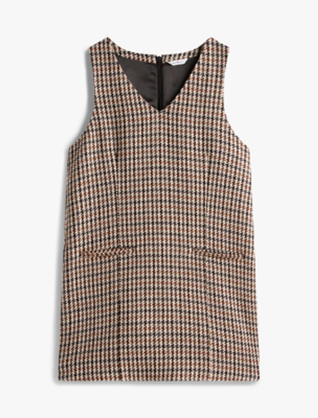 Heritage Check Wool V-Neck Mini Shift Dress, Heritage Check, hi-res