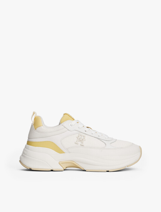 Leather Mixed Texture Chunky Trainers