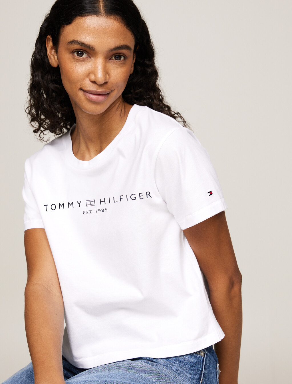 Back Seam Crew Neck T-Shirt, Th Optic White, hi-res