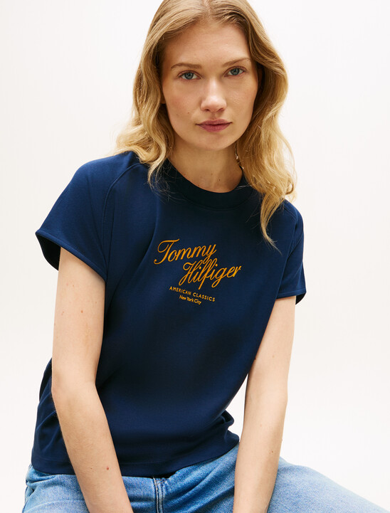 Script Logo Cap Sleeve T-Shirt