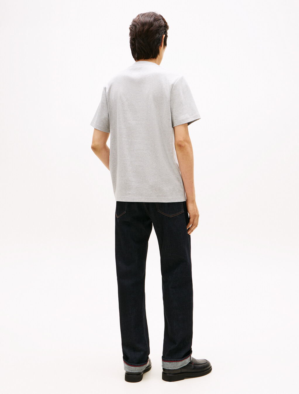 TH Monogram Applique Double Knit T-Shirt, Light grey heather, hi-res