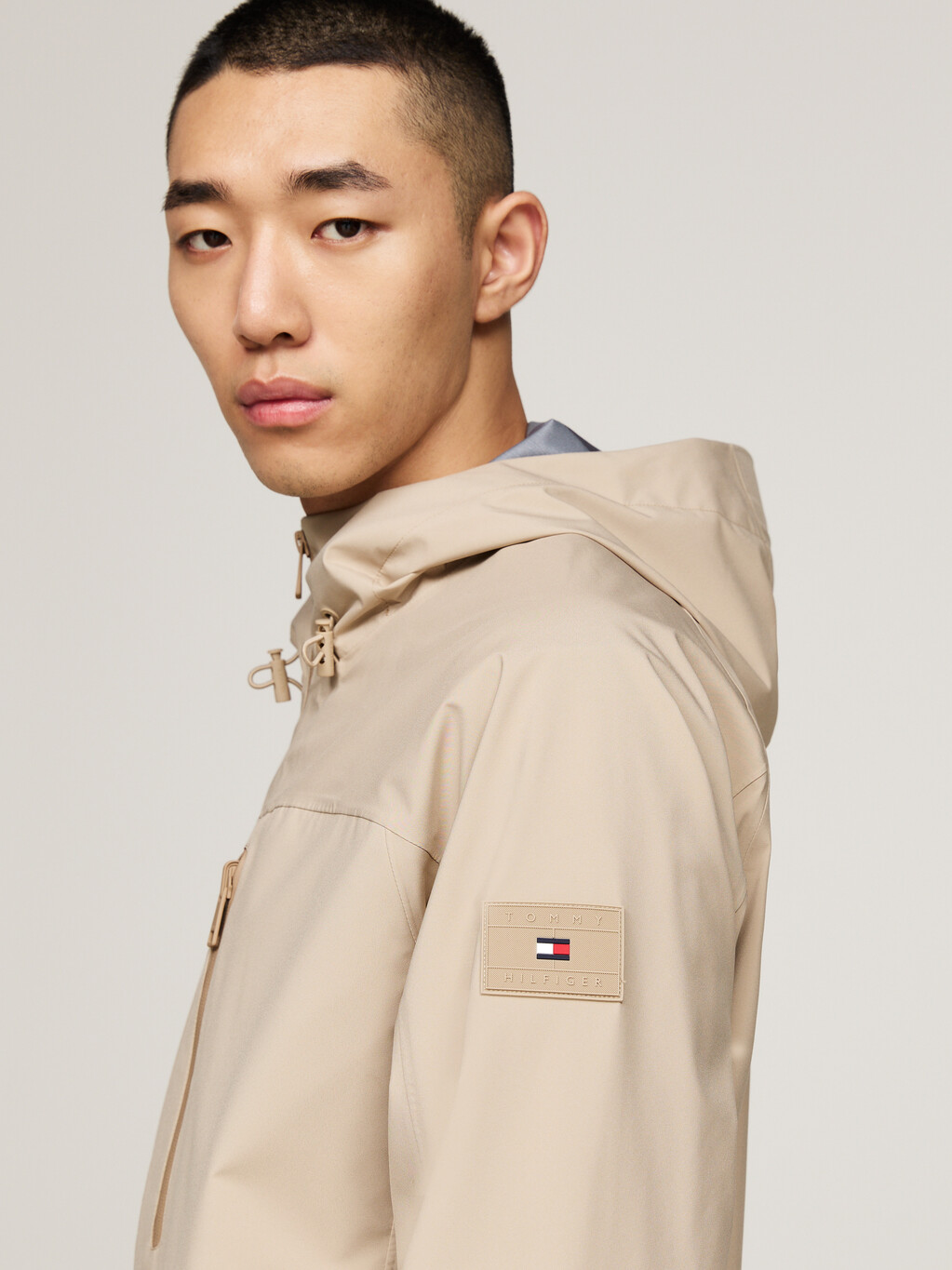 Windproof Hooded Jacket, Beige, hi-res