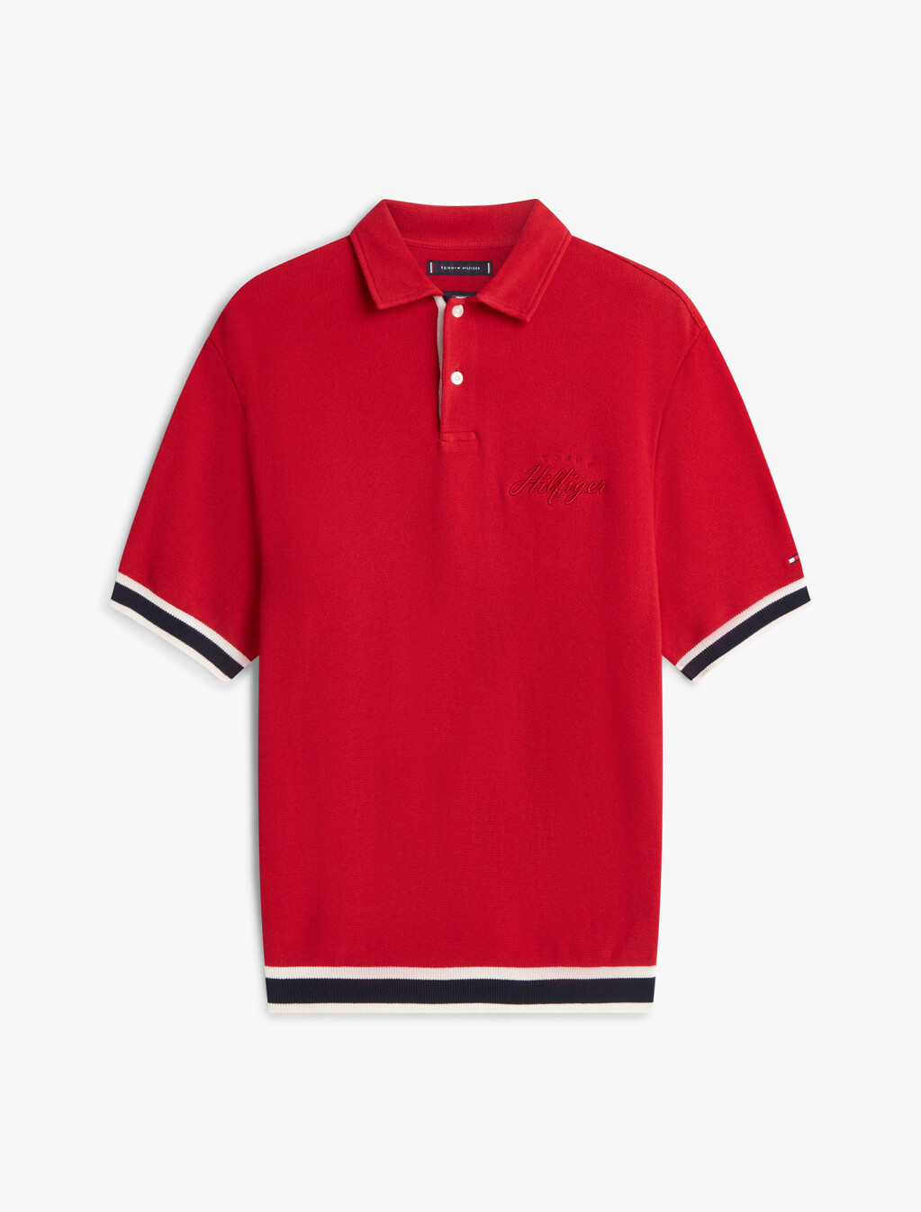 Flat Knit Classic Fit Polo, Medium Red, hi-res