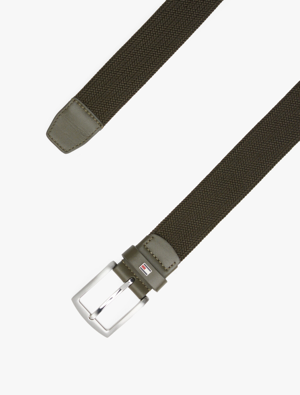 Square Buckle Textured Belt, Army Green, hi-res