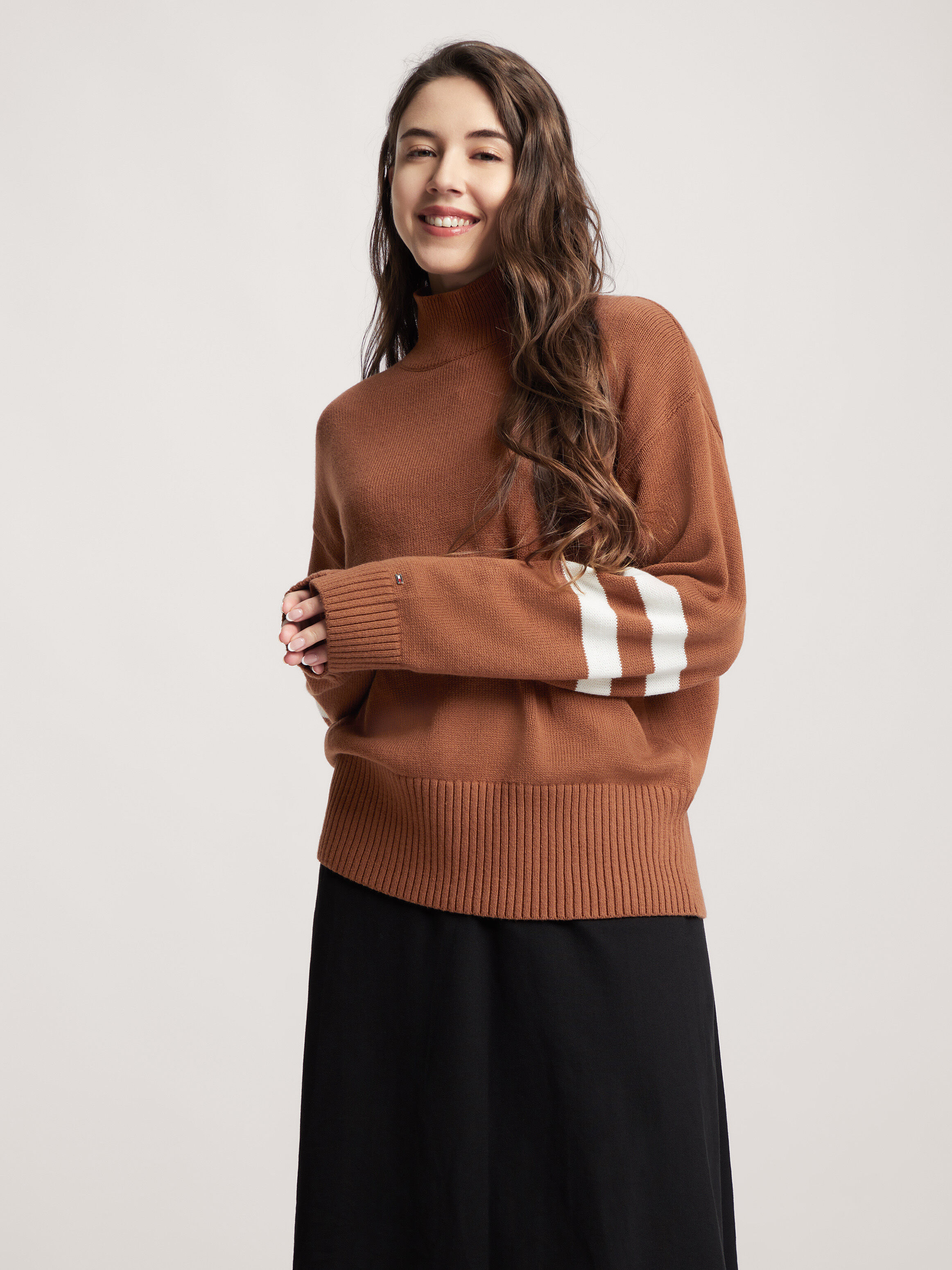 Women's cognac sales colored sweater