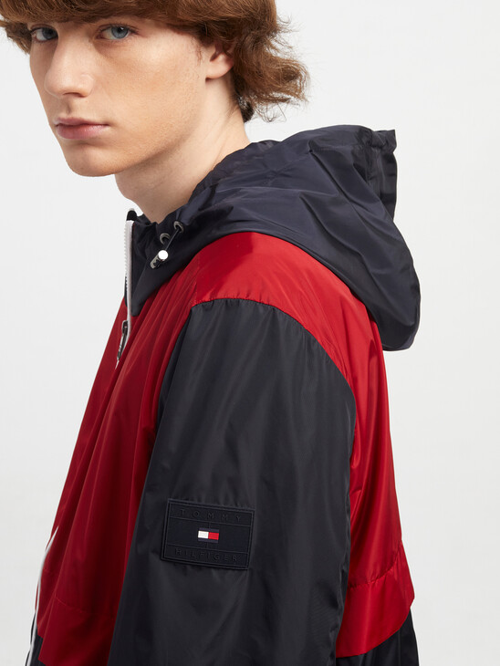 Packable Color Block Hooded Jacket