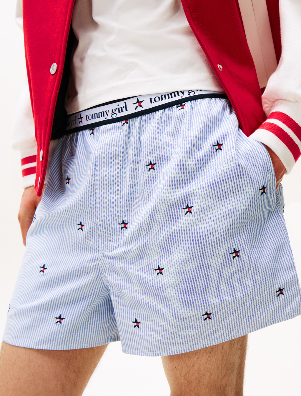 Tommy Girl Loose Ithaca Stripe Star Embroidery Shorts, Ithaca, hi-res