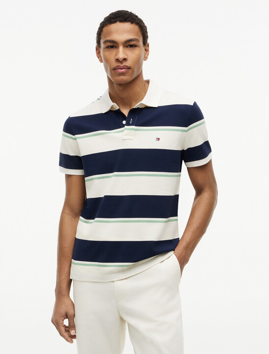 Regular Fit Pique Stripe Polo Shirt