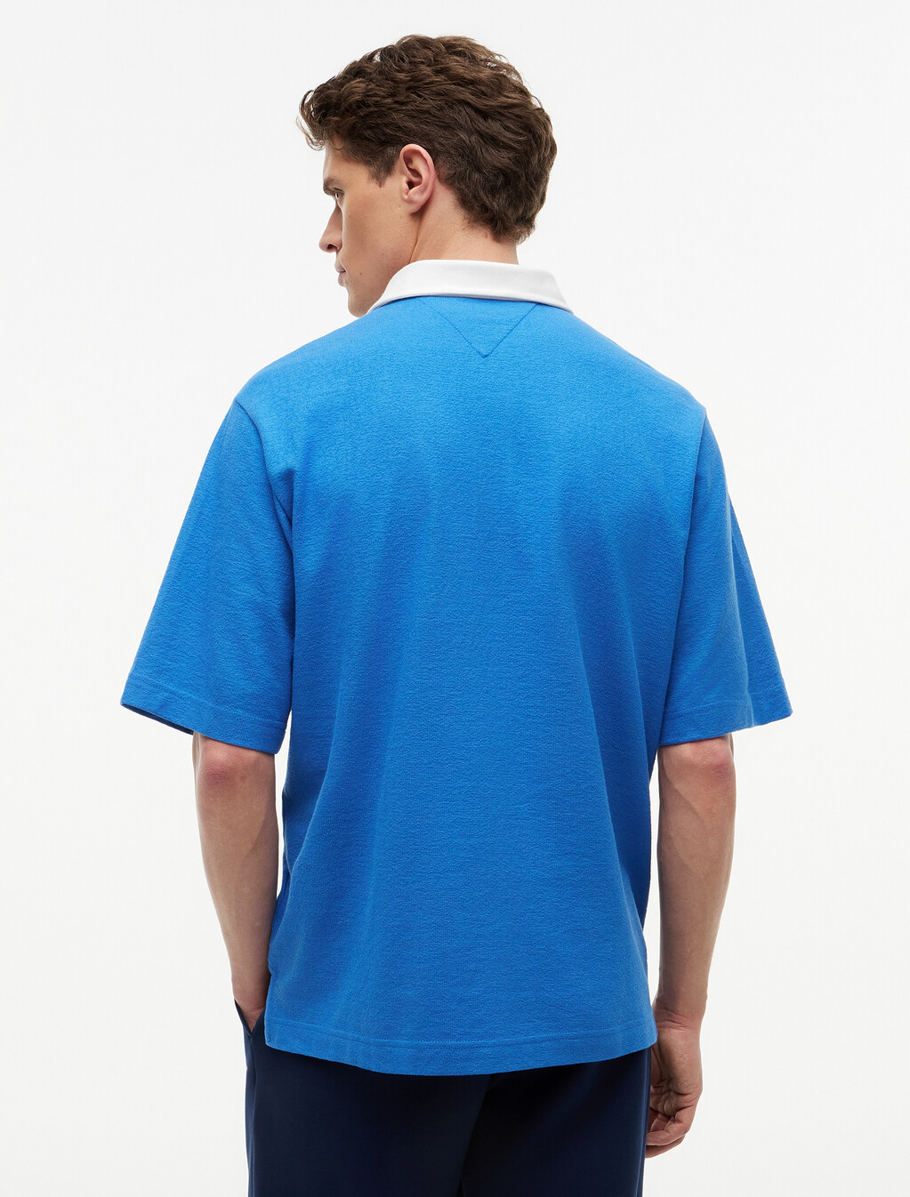Relaxed Fit Logo Label Jersey Polo Shirt, Blue Orbit, hi-res