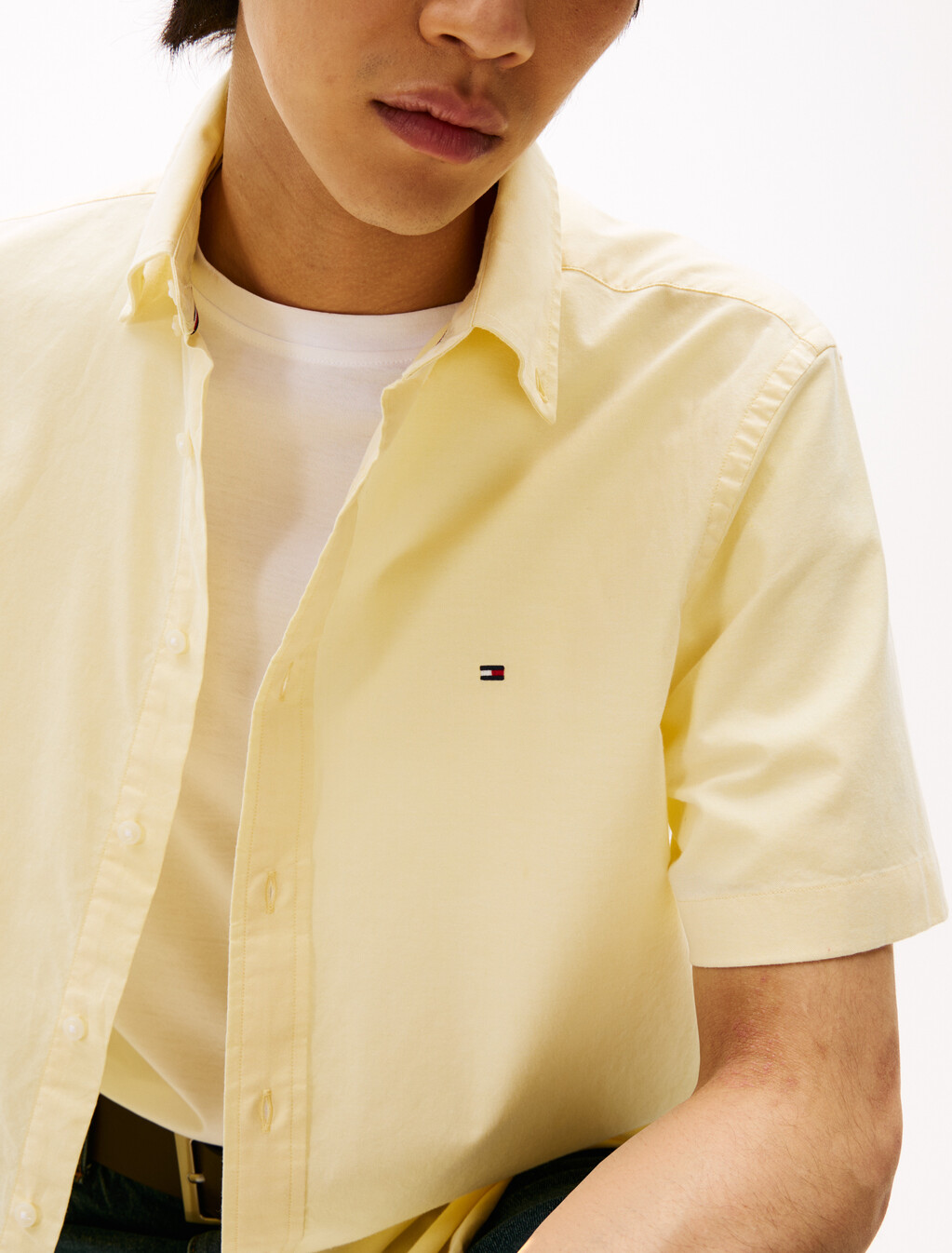 Lightweight Short Sleeve Oxford Shirt, Citronella, hi-res