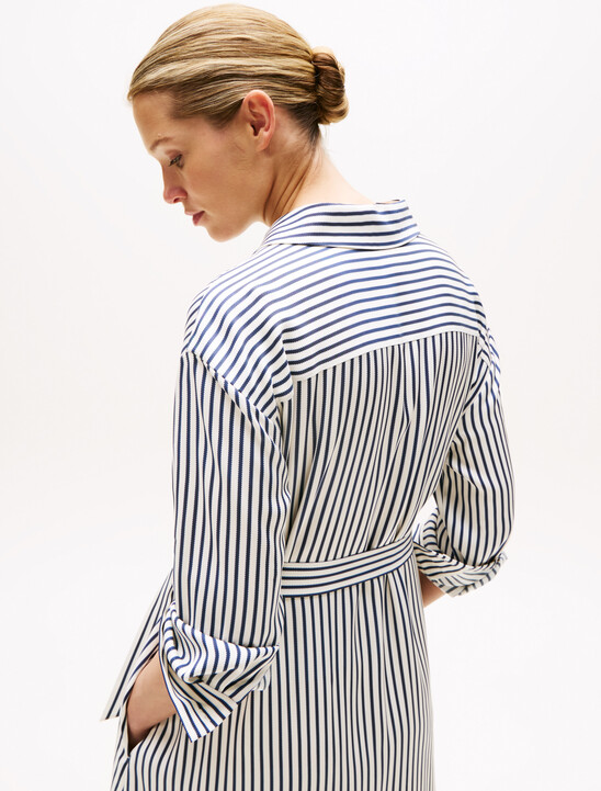 Asia Fit Twill Midi Shirt Dress