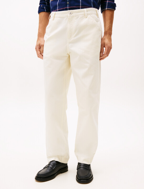 Straight Washed Canvas Carpenter Trousers