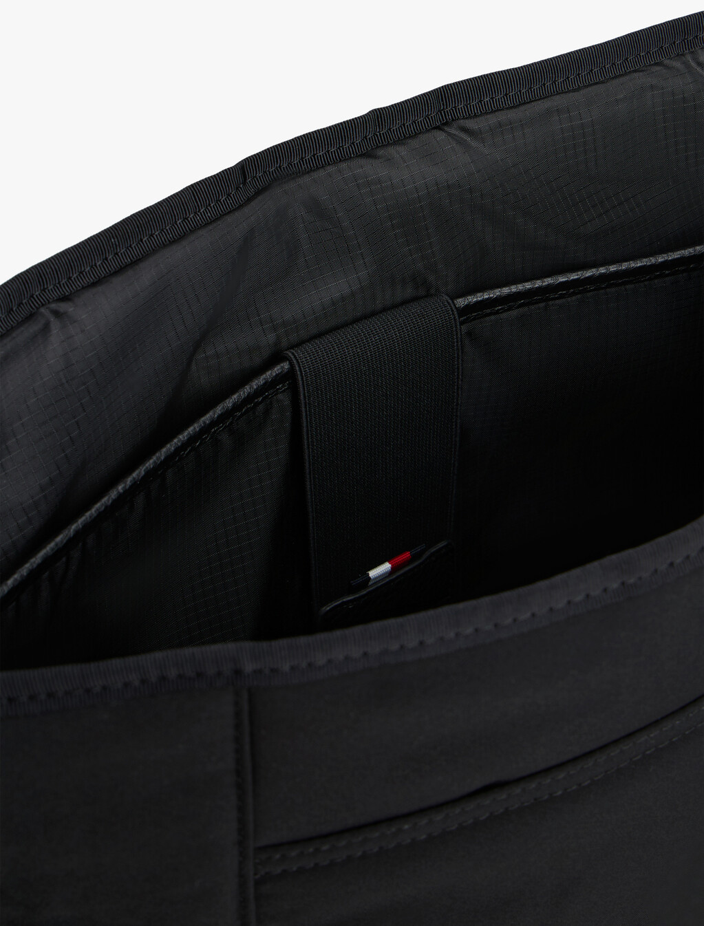 Textile Logo Flap Messenger Bag, Black, hi-res