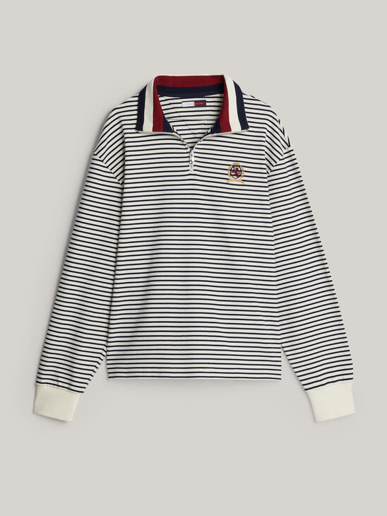 Crest Breton Stripe Half-Zip Sweatshirt