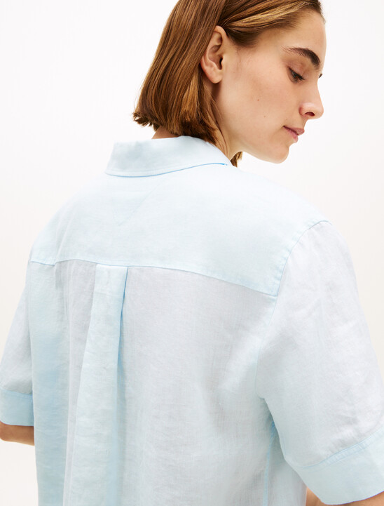Relaxed Fit Pure Linen Short Sleeve Shirt