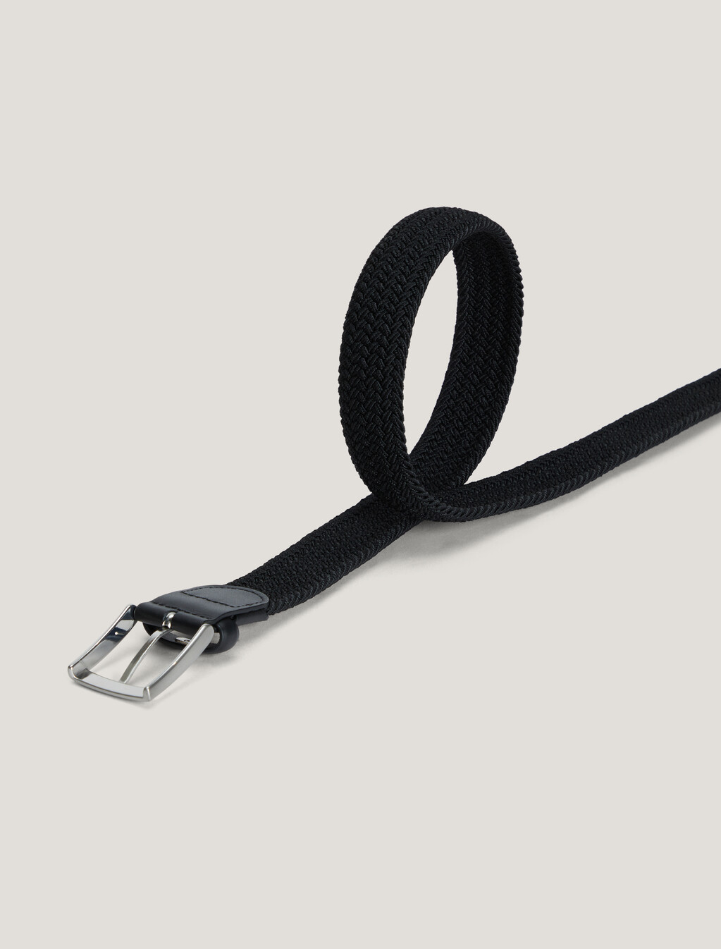 Fabric Braided Belt, Black, hi-res
