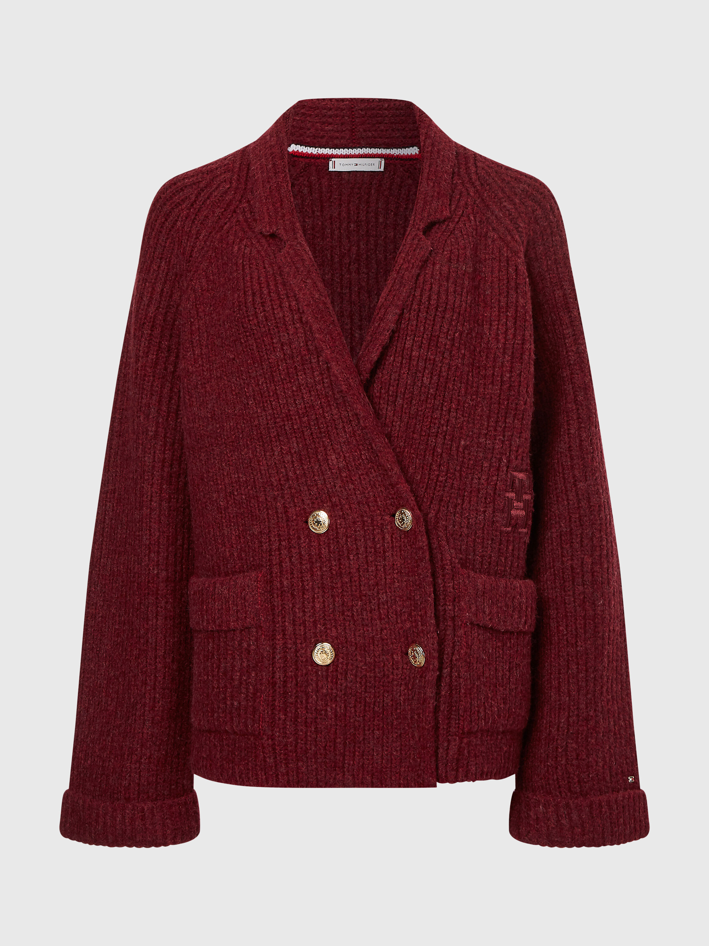 Red wool cardigan cheap