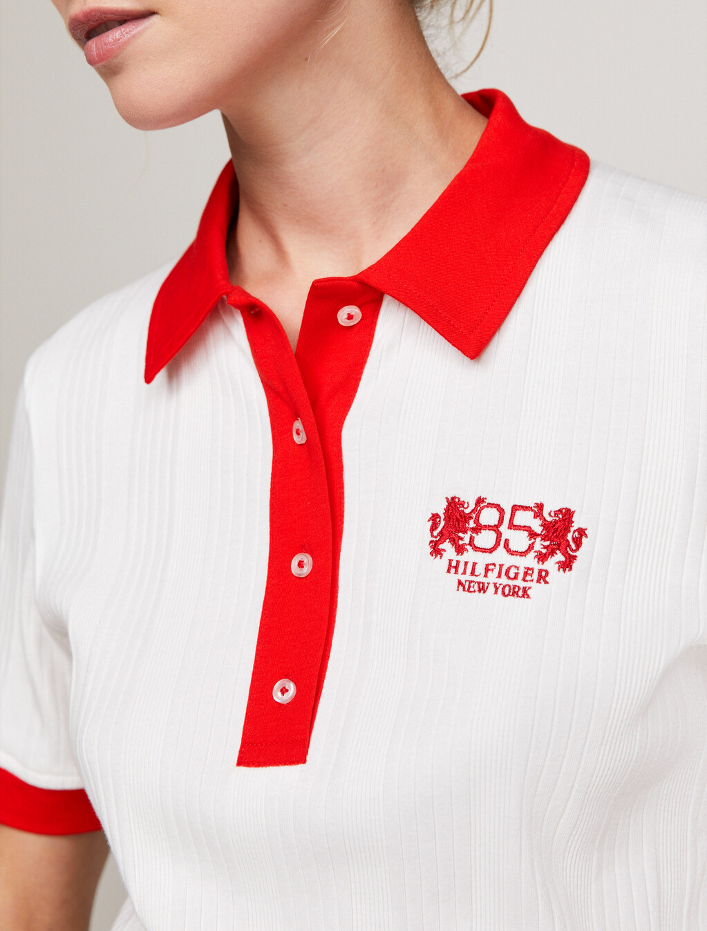 1985 Collection TH Crest Regular Polo, Ecru, hi-res