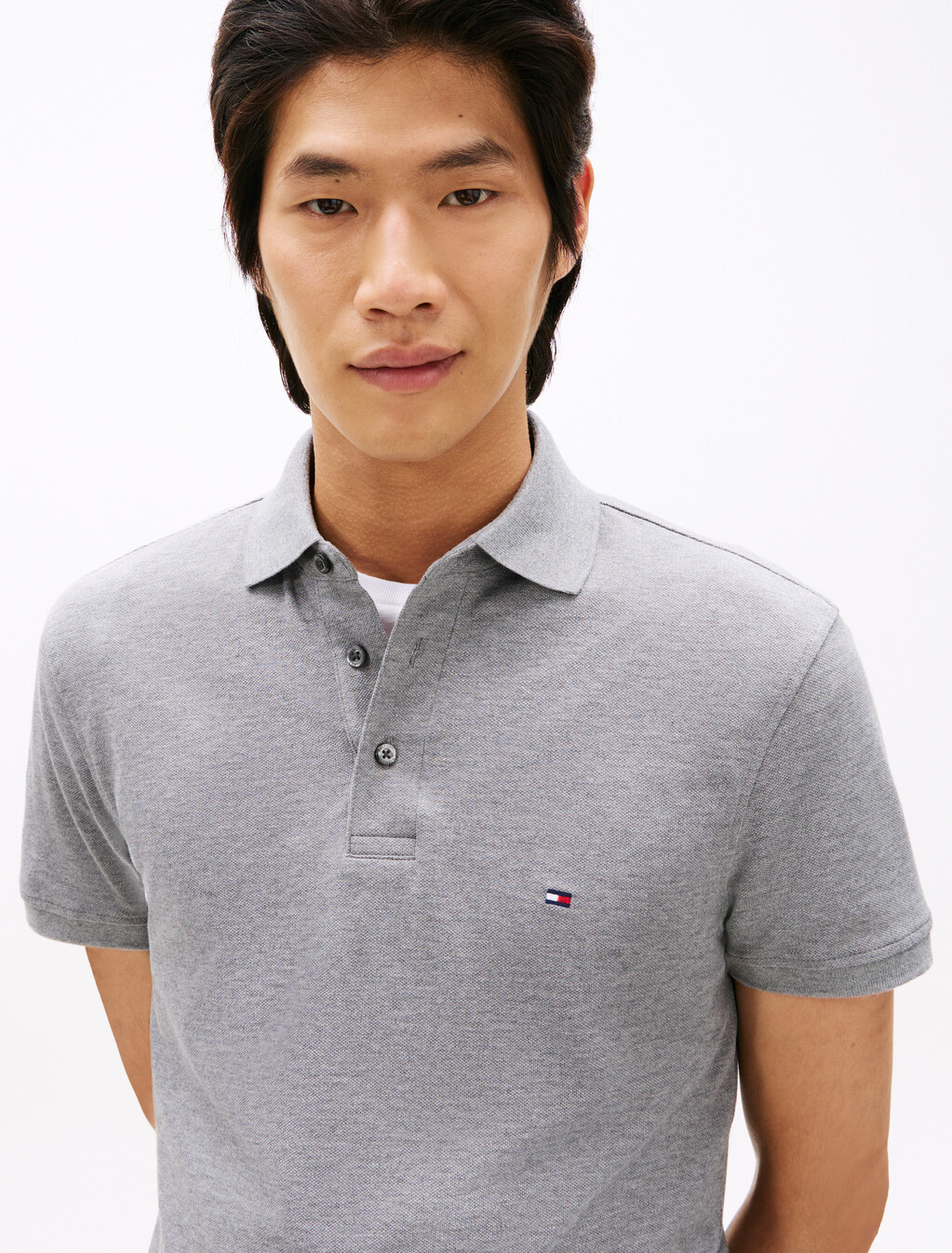 1985 Collection Slim Fit Polo, Medium Grey Heather, hi-res