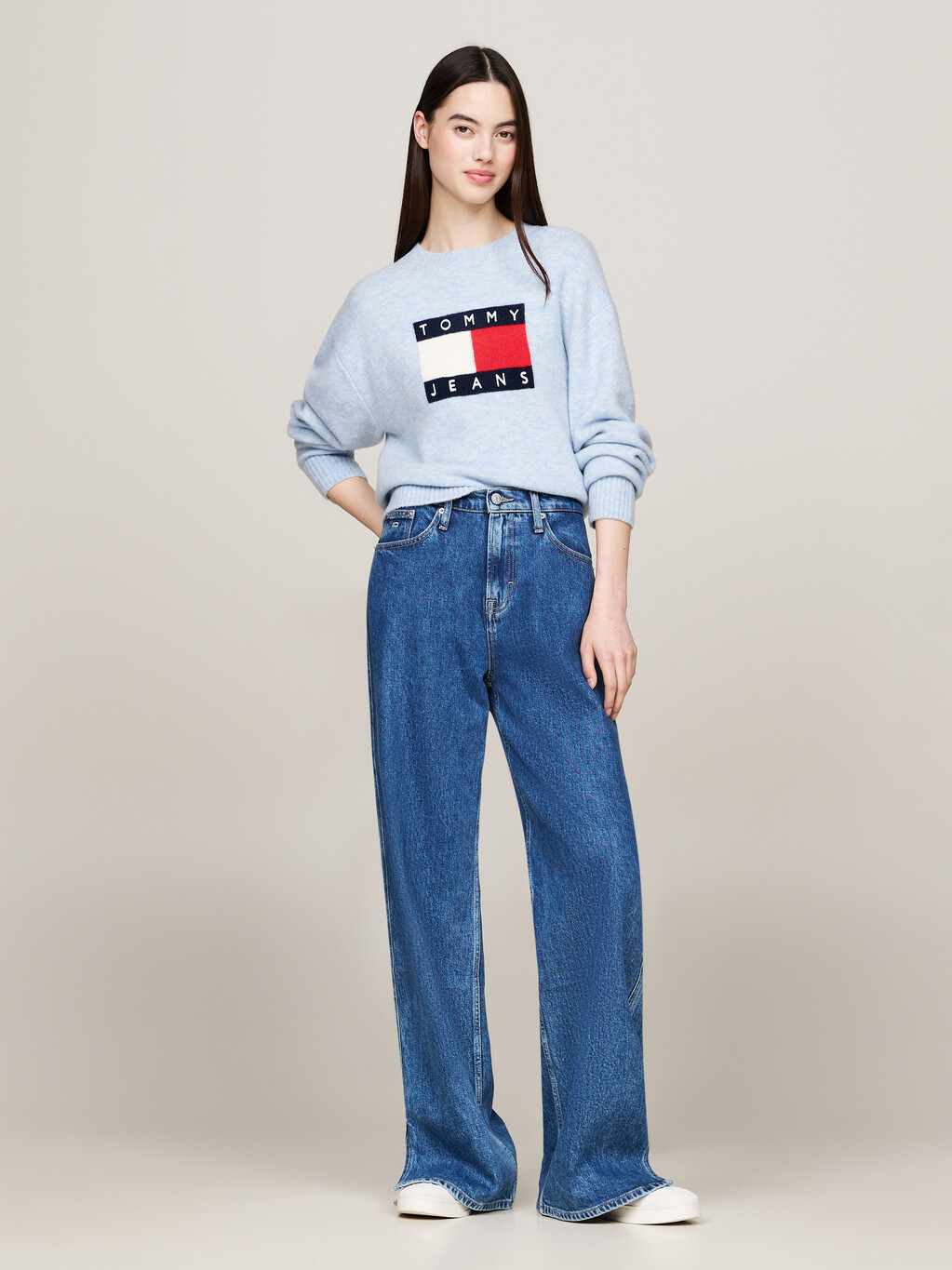 Mélange Relaxed Jumper with Wool, Vessel Blue Melange, hi-res