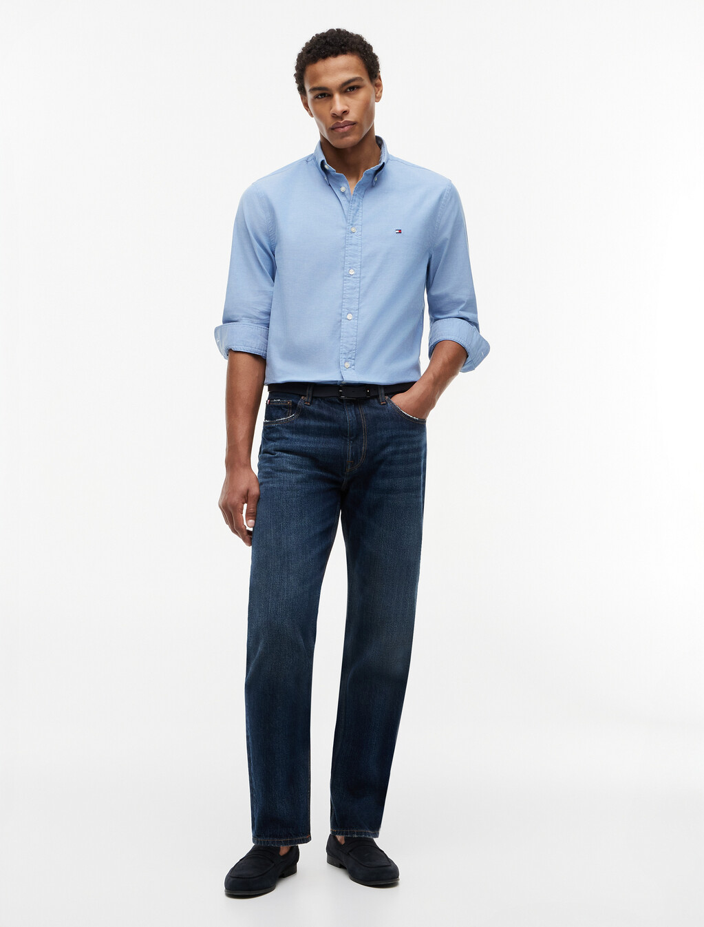 Asia Fit Lightweight Solid Oxford Shirt, Shirt Blue, hi-res