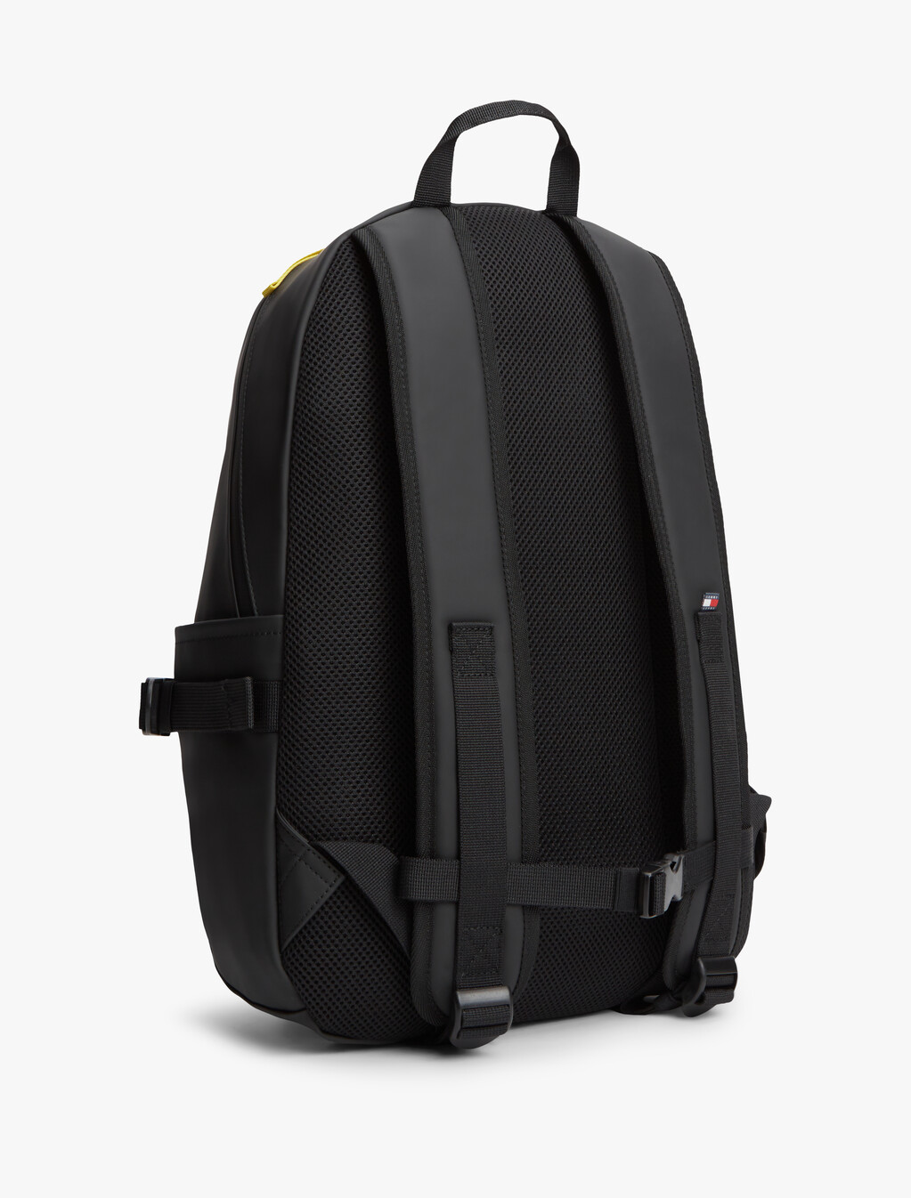 Rubberised Logo Double Zip Backpack, Black, hi-res