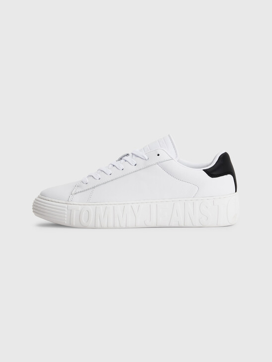 Monochrome Leather Cupsole Trainers