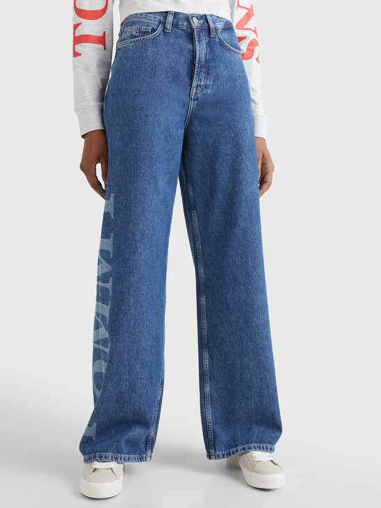 HIGH RISE WIDE LEG LOGO JEANS