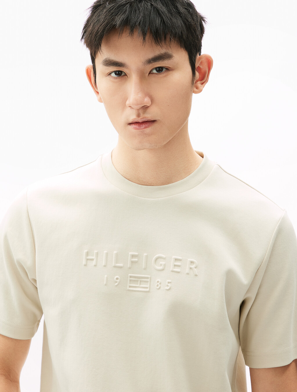 UV Cooling Embossed Logo Pique T-Shirt, Newsprint, hi-res