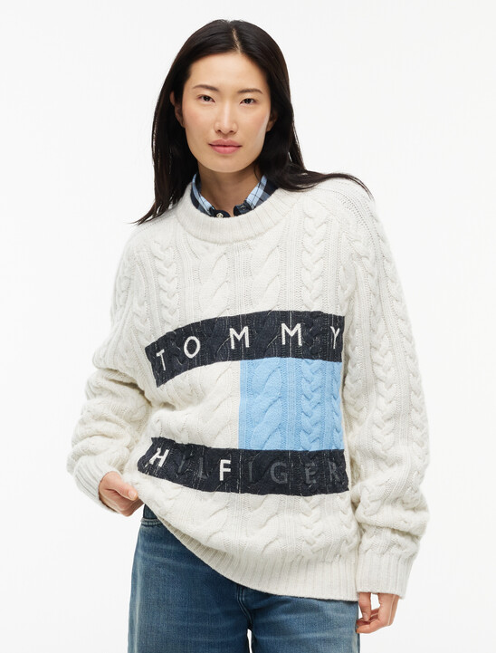 Wool Blend Cable Knit Jumper