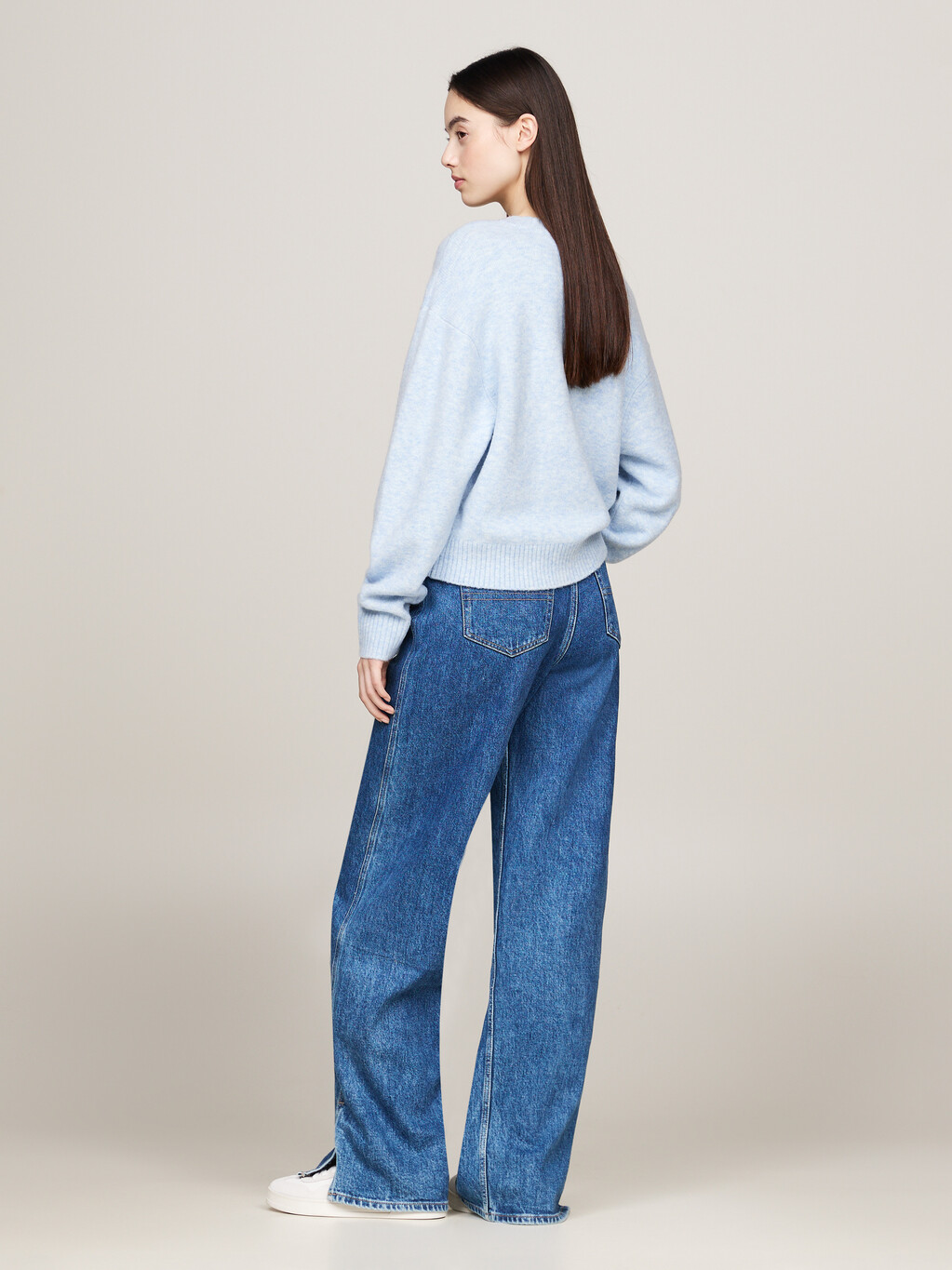 Mélange Relaxed Jumper with Wool, Vessel Blue Melange, hi-res