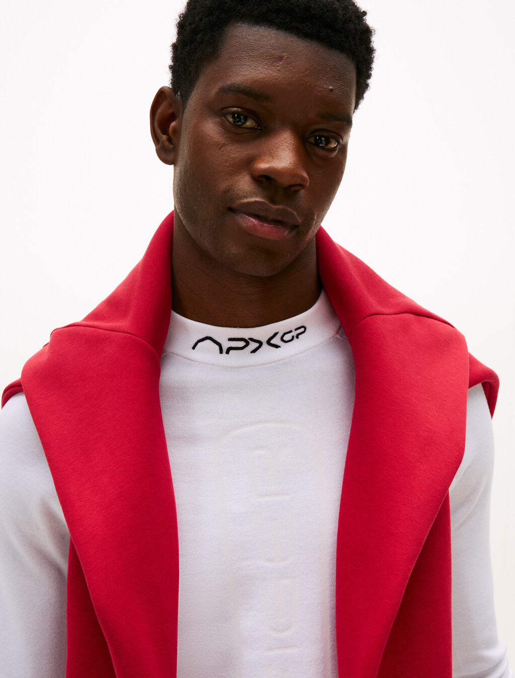 The APXGP Collection Wool Mock Neck Jumper, Optic White, hi-res
