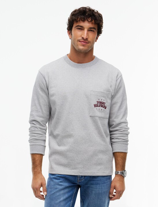 Varsity Logo Pocket Relaxed Long-Sleeve T-Shirt