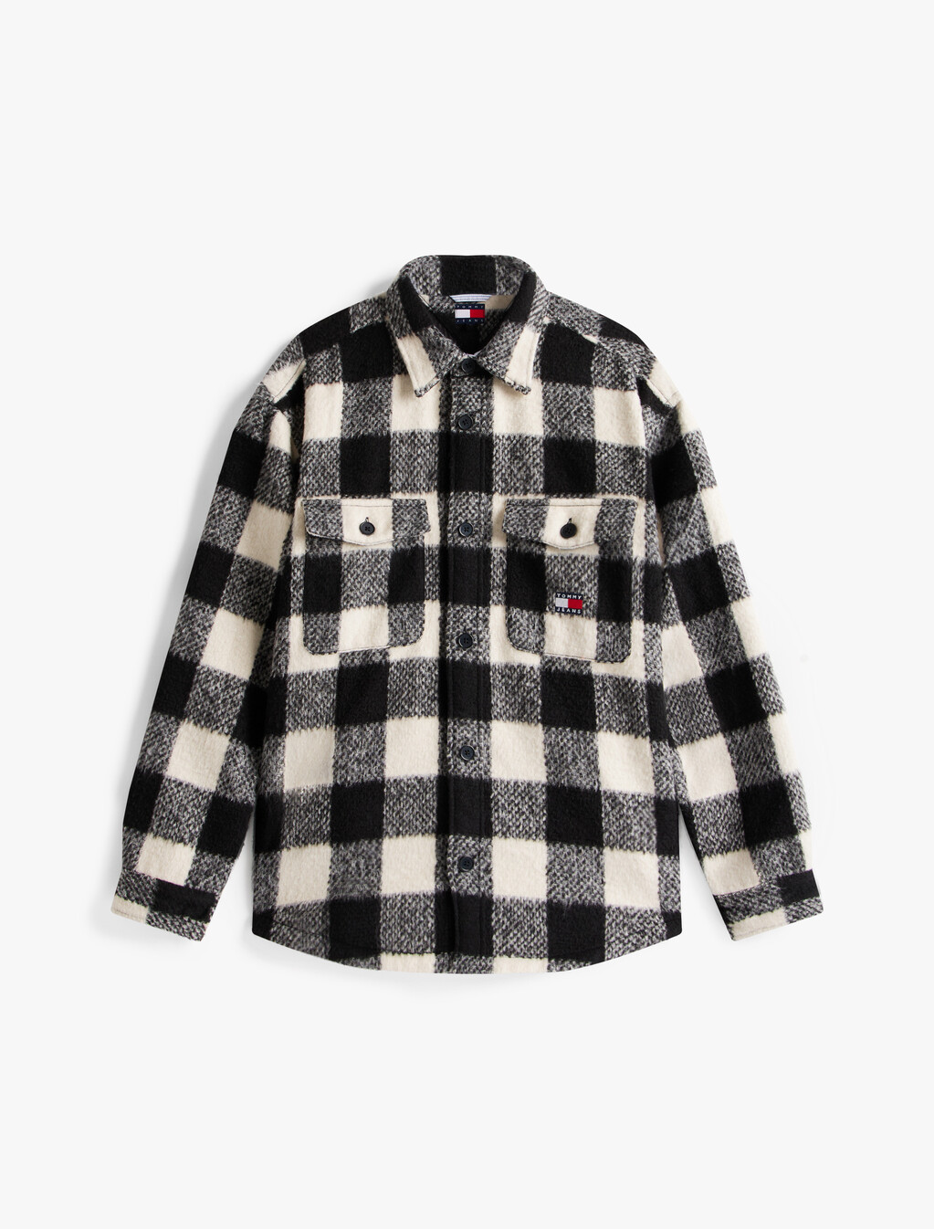 Flannel Check Oversized Fit Overshirt, Black / Buffalo Check, hi-res