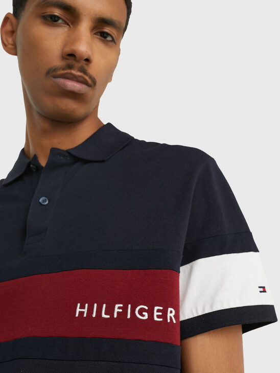 COLOUR-BLOCKED REGULAR FIT POLO