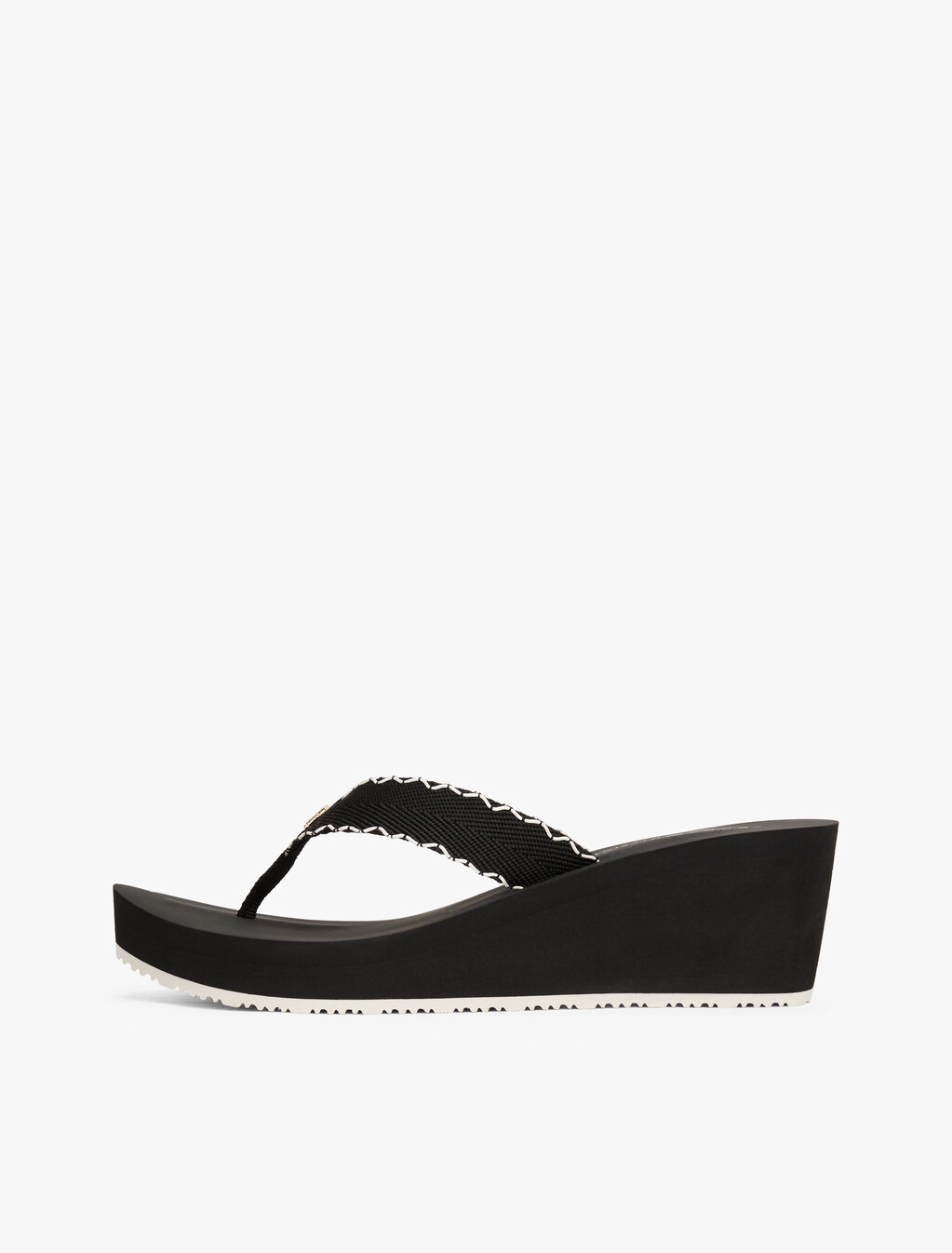 Wedge Beach Sandal, Black, hi-res