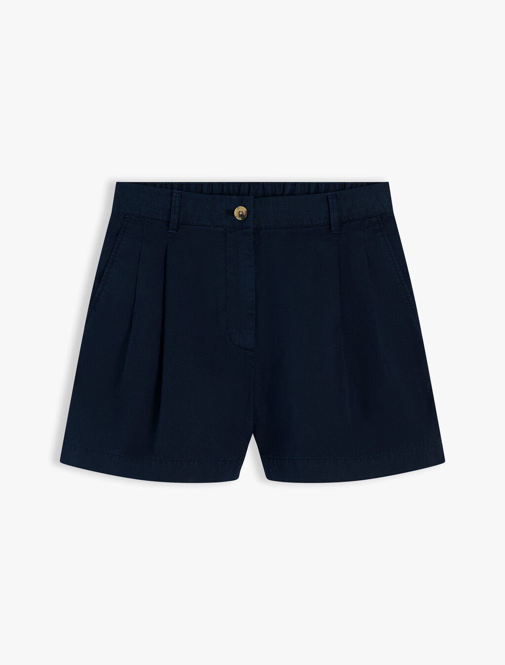 Washed Flared Chino Shorts, Dark Night Navy, hi-res