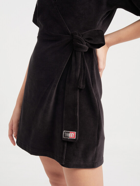 VELVET WRAP DRESS