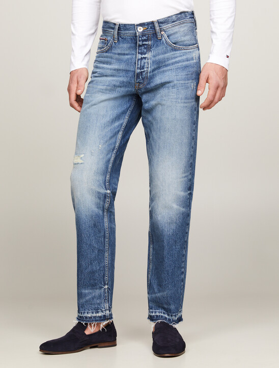 Moore Raw Hem Straight Tapered Jeans