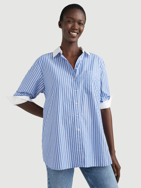 VERTICAL STRIPE OVERSIZED FIT SHIRT