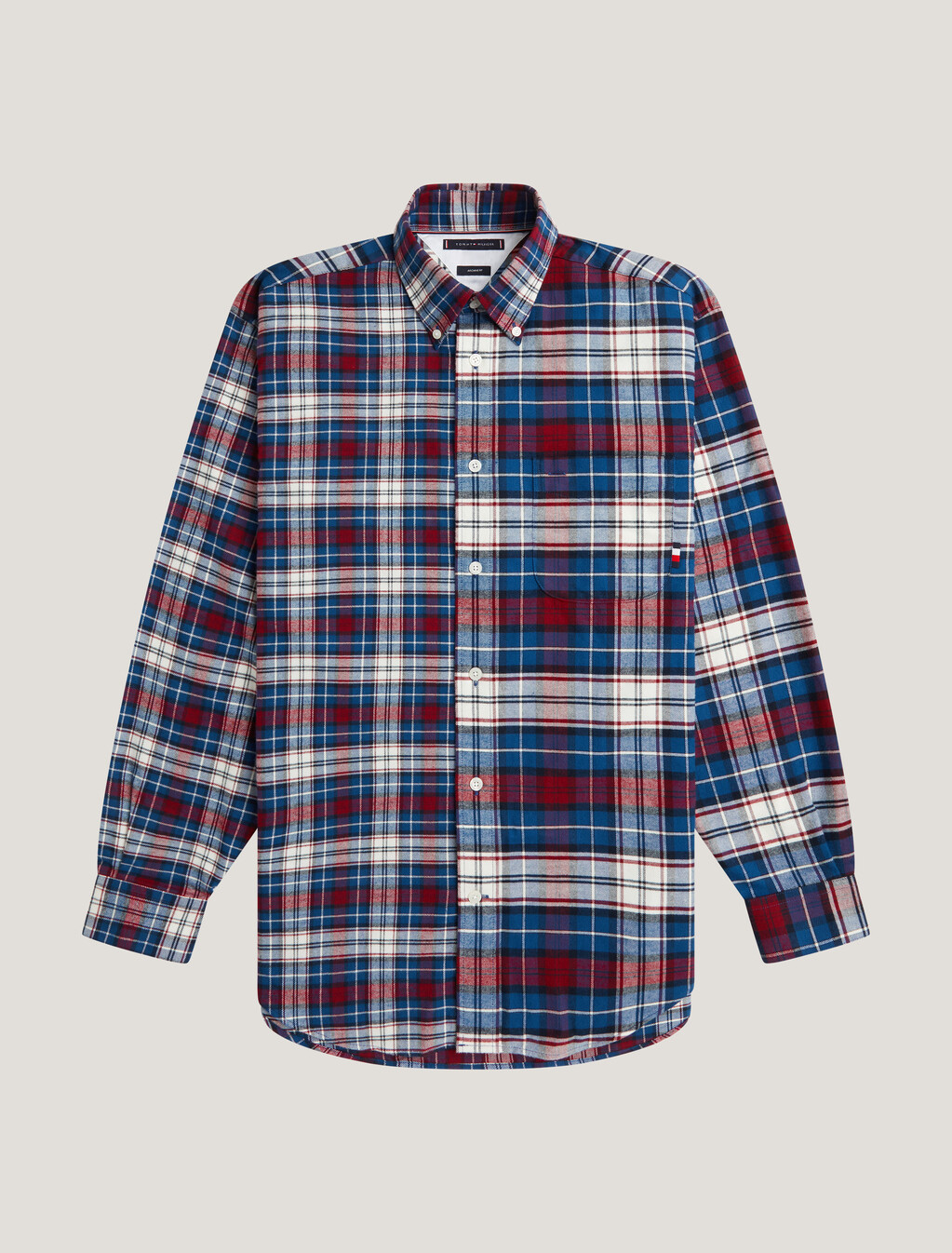 Tommy Tartan Blocked Archive Fit Shirt, Deep Indigo / Multi, hi-res