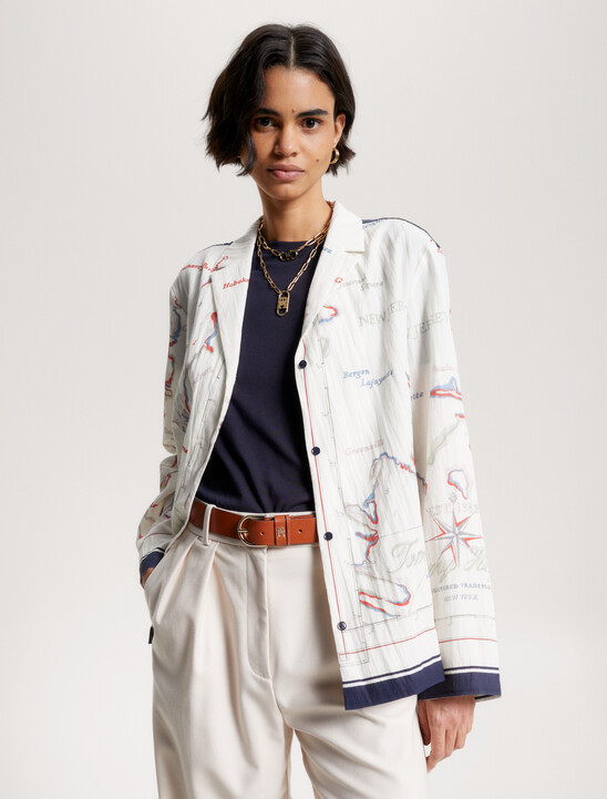 Atlas Scarf Print Pyjama Shirt