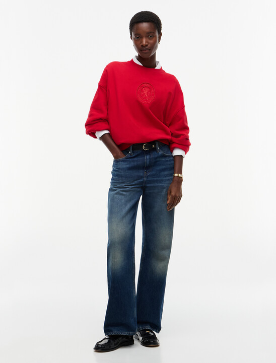 Tonal Crest Terry Relaxed Sweatshirt