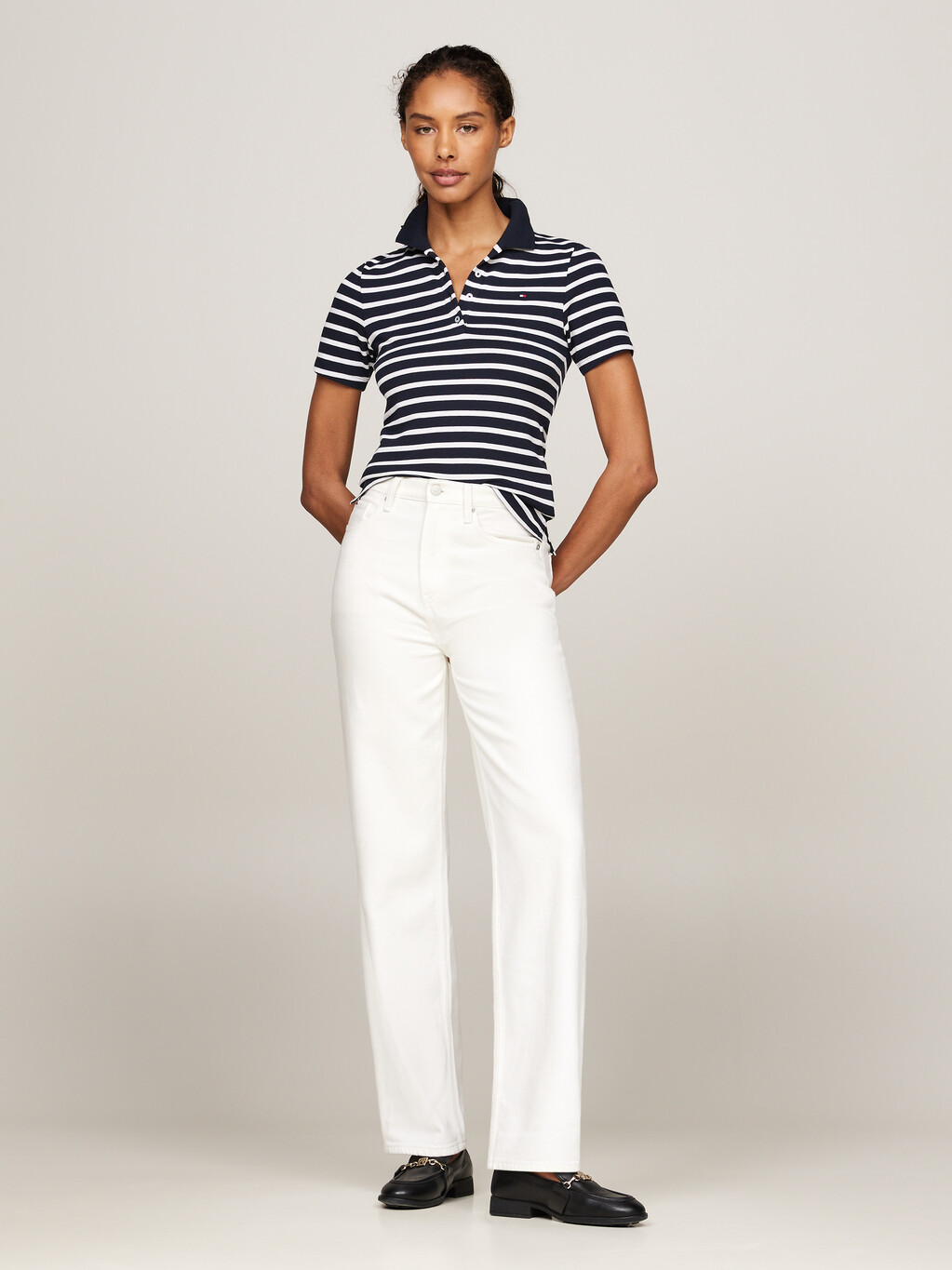 1985 Collection Stripe Slim Fit Polo, Breton Desert Sky/Ecru, hi-res