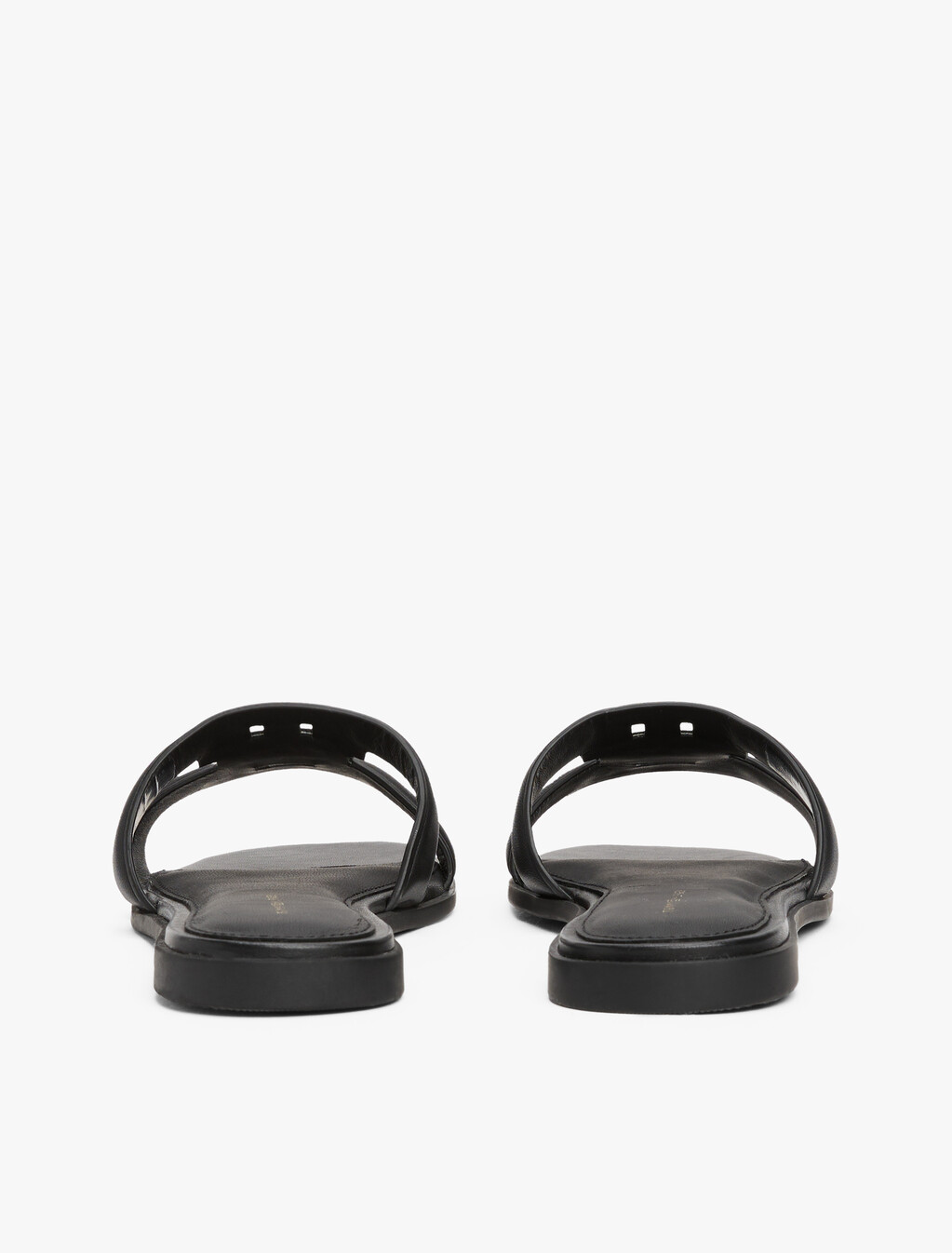 Leather TH Monogram Strap Mules, Black, hi-res
