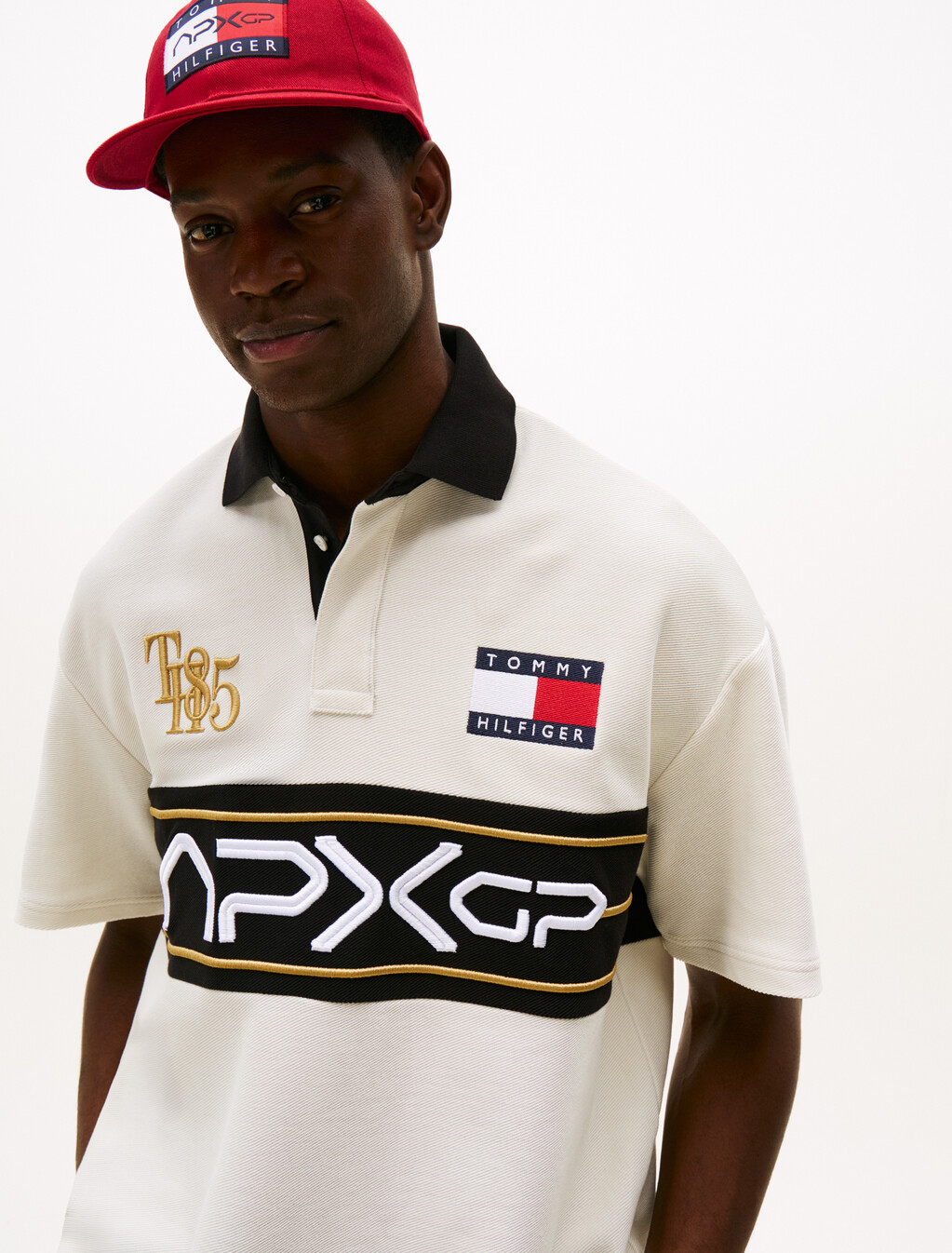The APXGP Collection Relaxed Logo Polo Shirt, Ivory/Black, hi-res