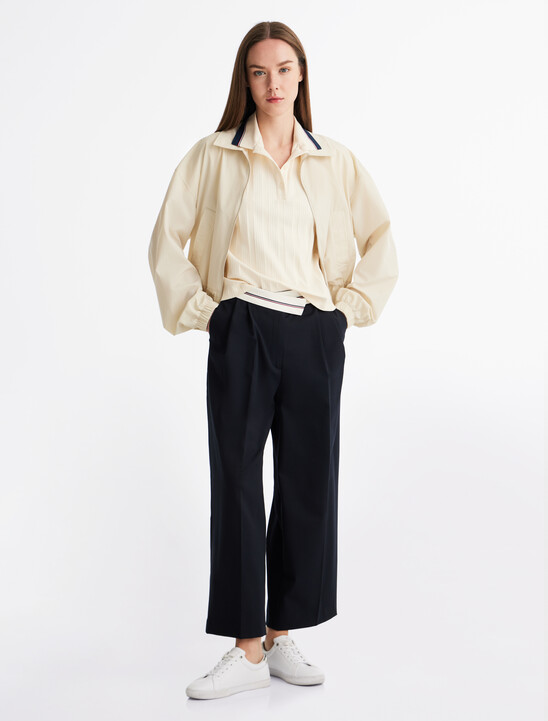 Rib Knit Tipped Polo
