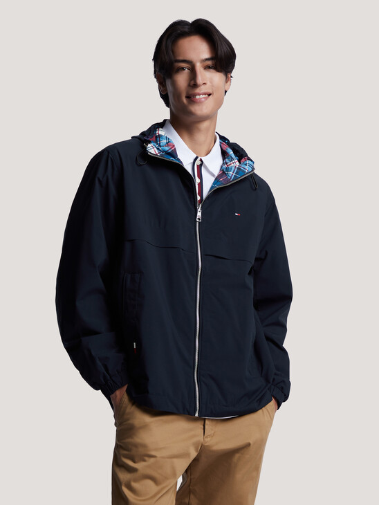 Reversible Check Hooded Jacket
